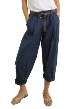 Pantalone morbido in cotone leggero con cinta "Olivia"